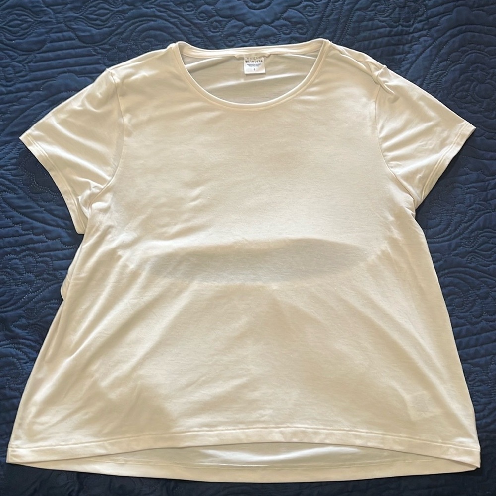 Athleta air out cinch tee. Large. Magnolia white